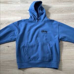 Stussy Blue Sweater Classic Pullover Design